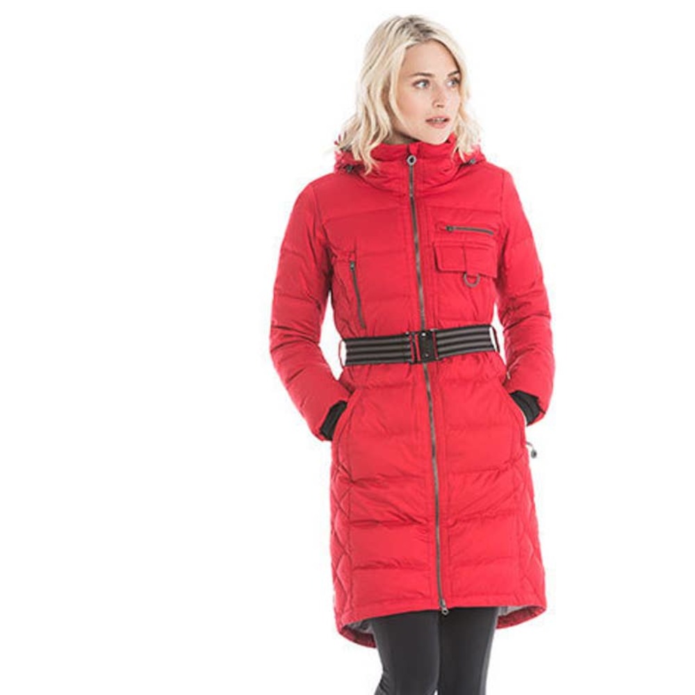 Lolë Emmy down jacket long puffer coat belted red